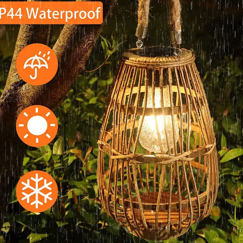 Retro Vloerlamp - LED Solar Staande Lamp met Henneptouw Homekyn