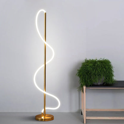 Minimalistische Zwart & Goud Staande LED Lamp