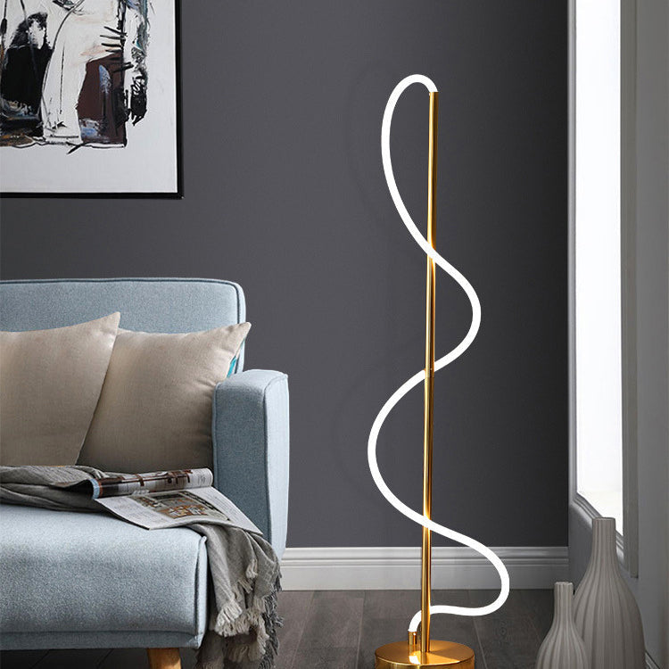 Minimalistische Zwart & Goud Staande LED Lamp