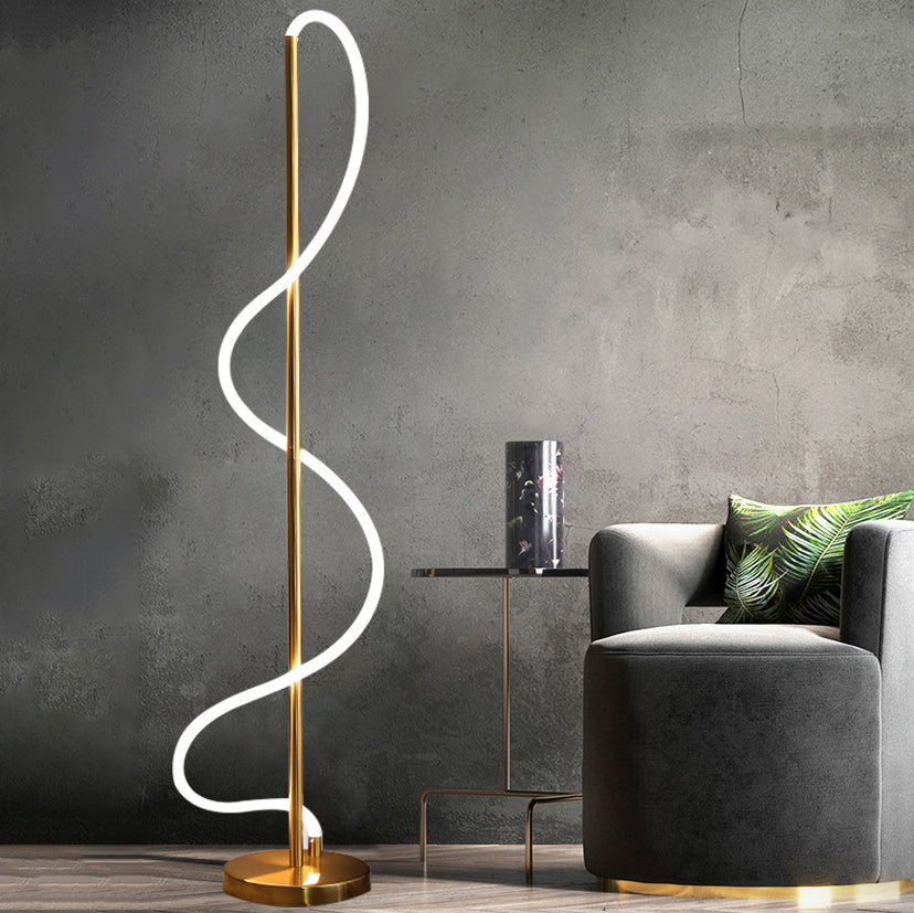 Minimalistische Zwart & Goud Staande LED Lamp