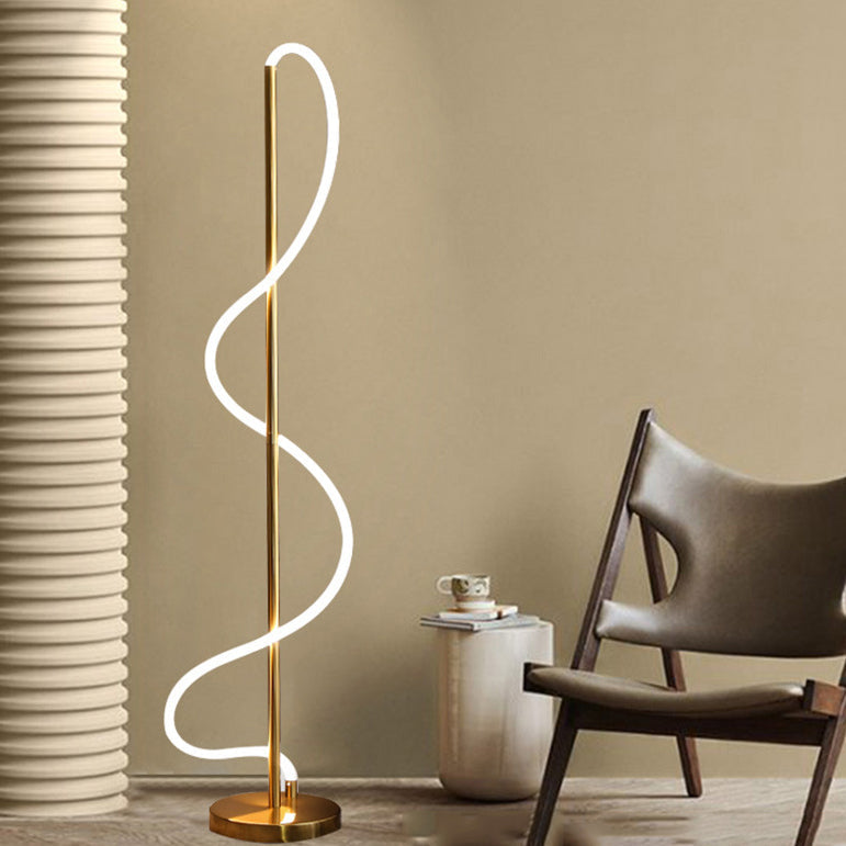 Minimalistische Zwart & Goud Staande LED Lamp