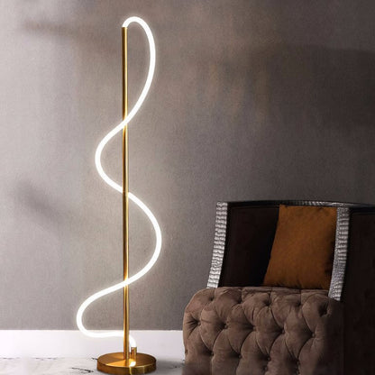 Minimalistische Zwart & Goud Staande LED Lamp