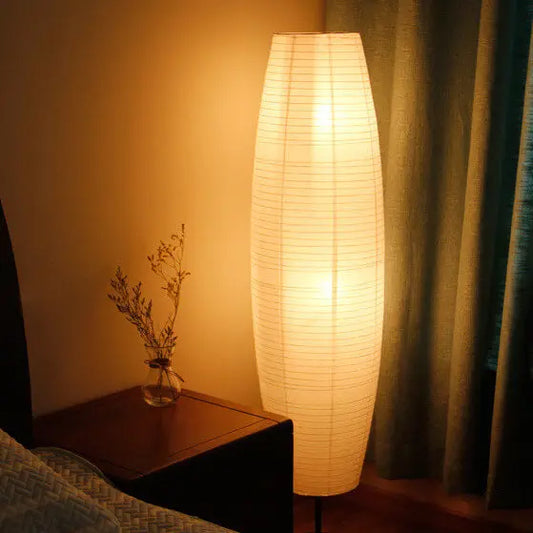 Nordic Minimalistische Vloerlamp - Rijstpapier Kolomlamp met 2 Lichtpunten Homekyn