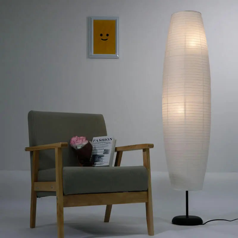 Nordic Minimalistische Vloerlamp - Rijstpapier Kolomlamp met 2 Lichtpunten Homekyn