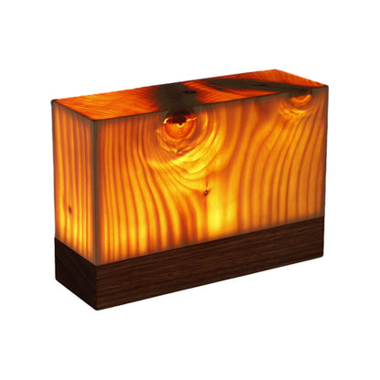 LED Kubus Tafellamp - Houten Design met Dimbaar Warm Licht