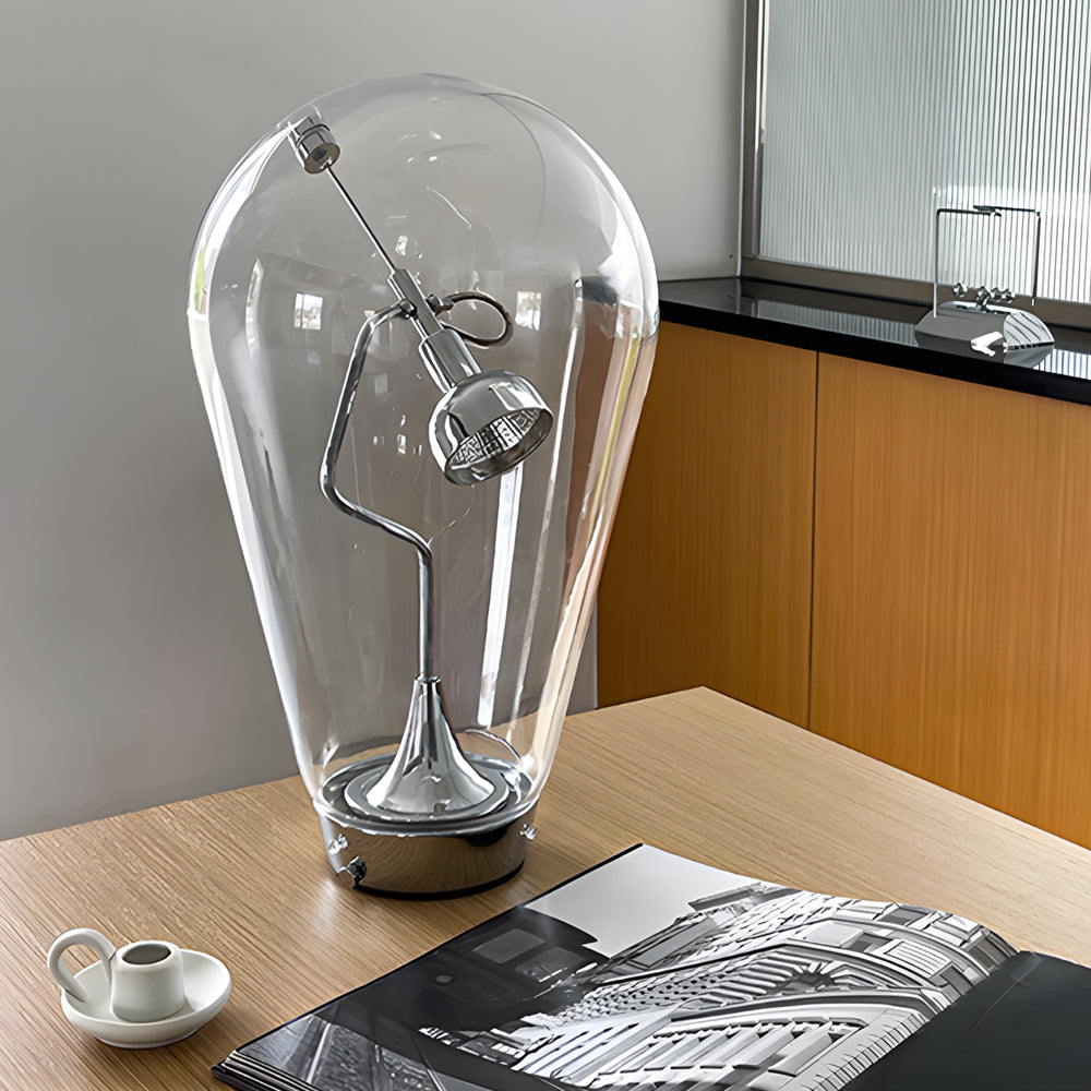 Glazen Bureaulamp met Touch Dimming en Bolontwerp