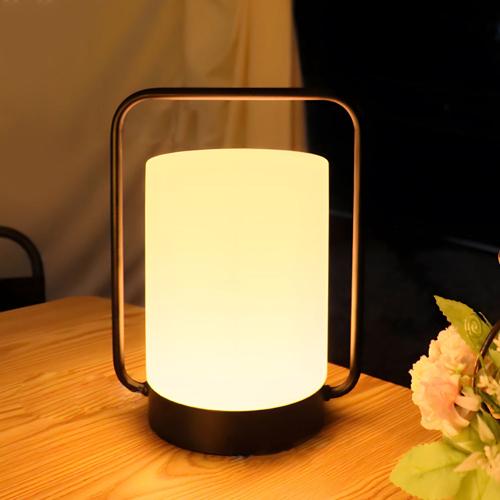 Zwarte IP65 Draagbare Buitenlamp met Witte Schaduw en USB