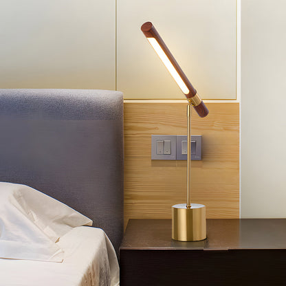 Minimalistische Houten LED Bureaulamp - Dimbare Lichtbalk