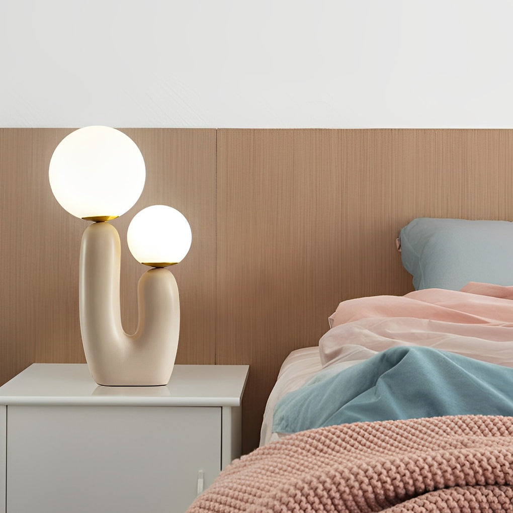 Moderne Beige Cactus LED Tafellamp