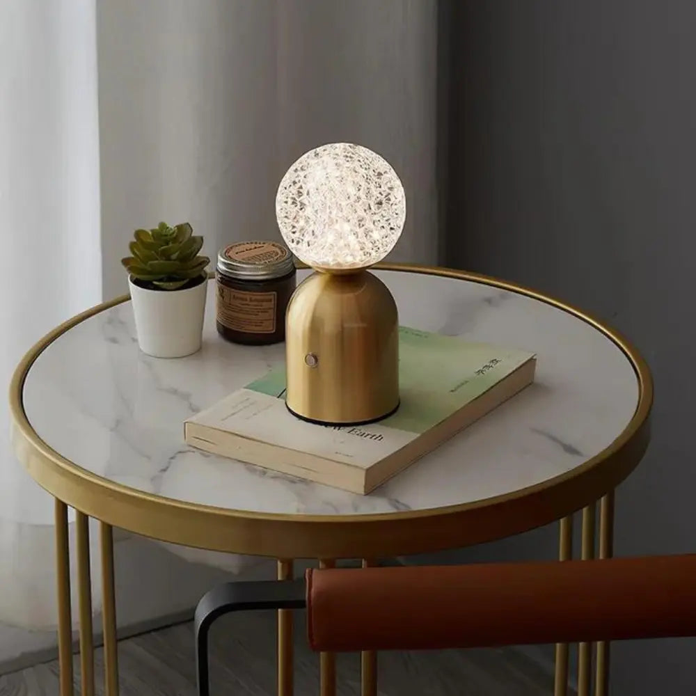 Kristallen Globe Draadloze Tafel Lamp Homekyn