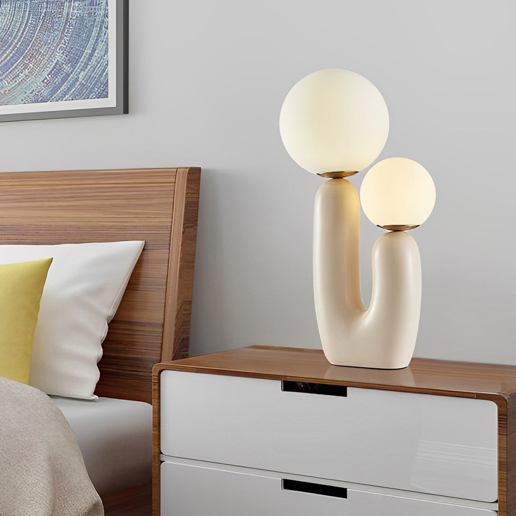 Moderne Beige Cactus LED Tafellamp