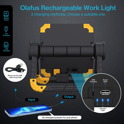 Draagbare Oplaadbare LED Werklamp – 2000LM Krachtige Verlichting