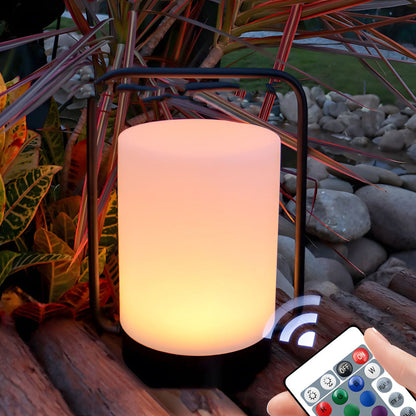 Zwarte IP65 Draagbare Buitenlamp met Witte Schaduw en USB