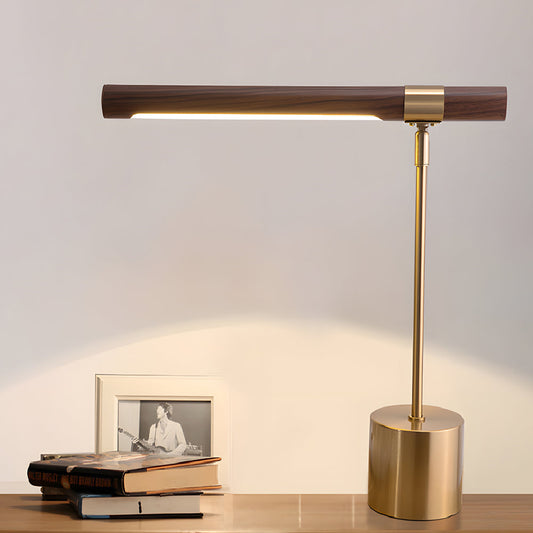 Minimalistische Houten LED Bureaulamp - Dimbare Lichtbalk