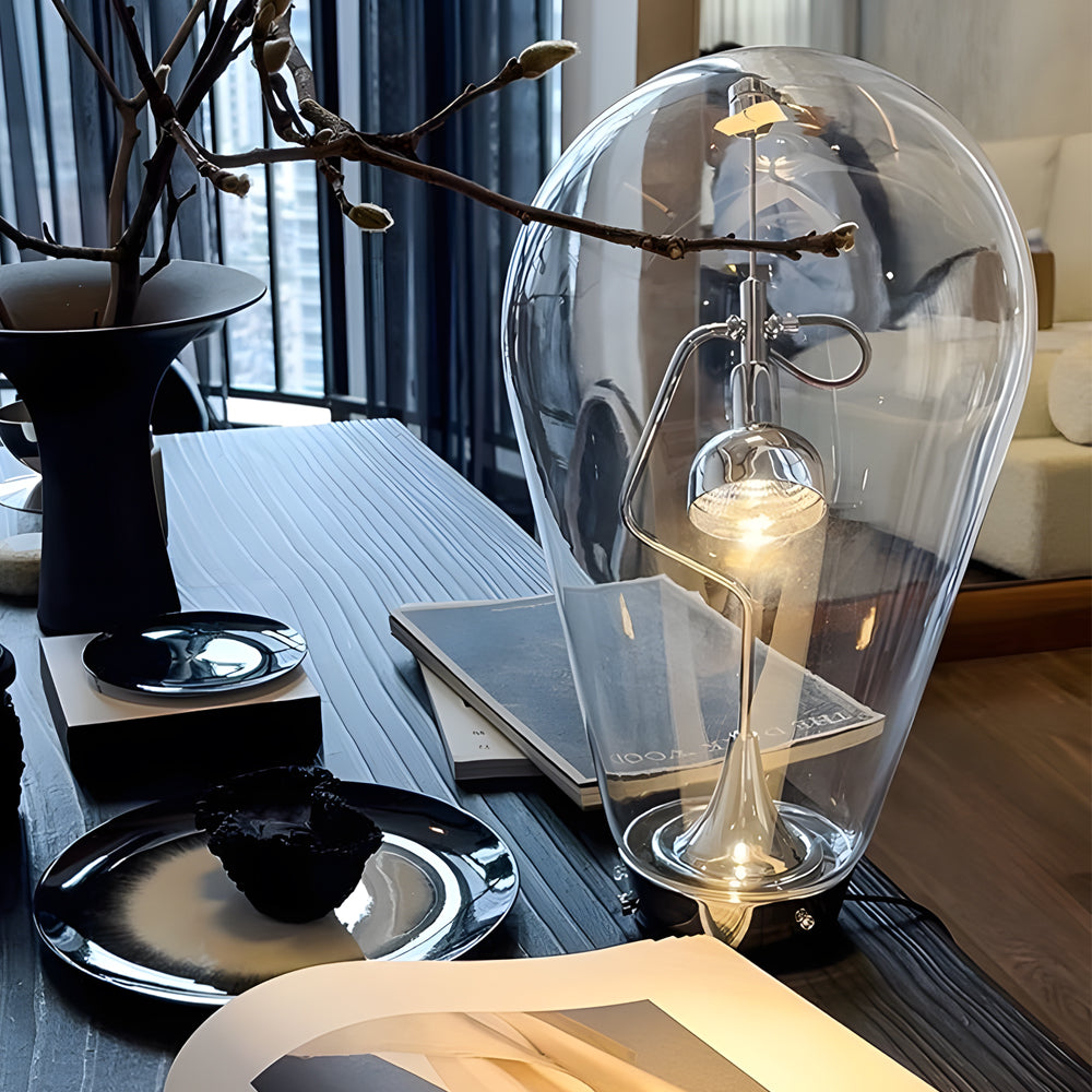 Glazen Bureaulamp met Touch Dimming en Bolontwerp