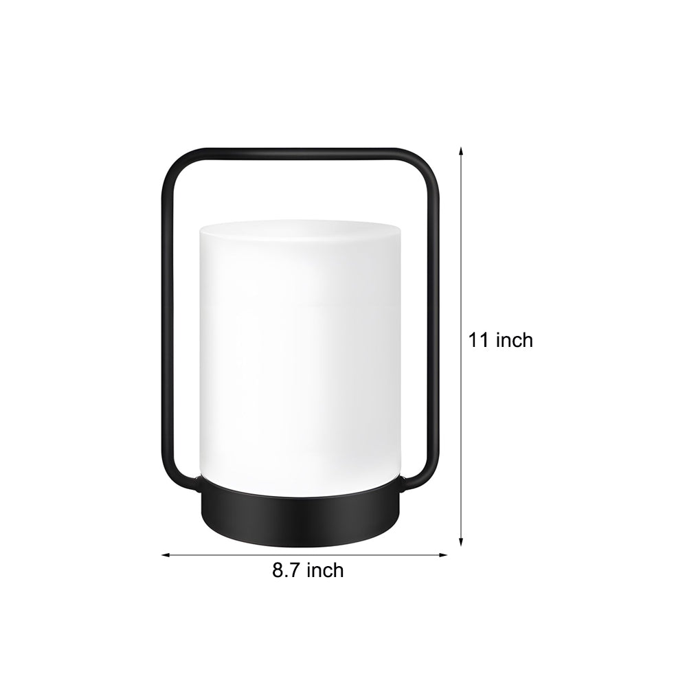 Zwarte IP65 Draagbare Buitenlamp met Witte Schaduw en USB