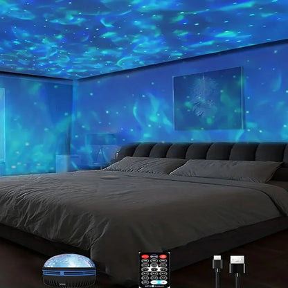 Star Galaxy Projector – Ocean Wave LED Nachtlamp met 7 Kleuren en Patronen