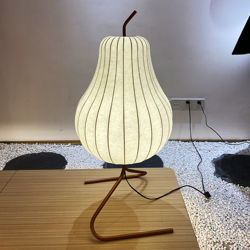 Traditionele Japanse Vloerlamp - Perzik Zijde Lampenkap