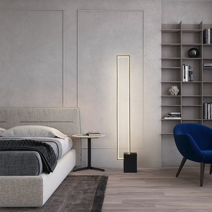 Scandinavische LED Staande Vloerlamp - Minimalistisch Ontwerp met Rechthoekige Basis