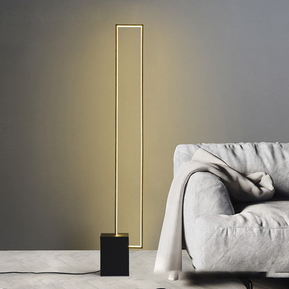 Scandinavische LED Staande Vloerlamp - Minimalistisch Ontwerp met Rechthoekige Basis