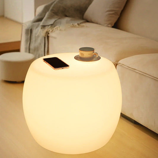 Minimalistische Staande LED Lamp met Trommel Vormige PE Lampenkap