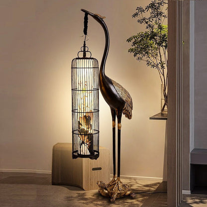 Traditionele Chinese Kraanvogel Lantaarn Vloerlamp