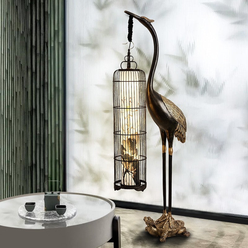 Traditionele Chinese Kraanvogel Lantaarn Vloerlamp