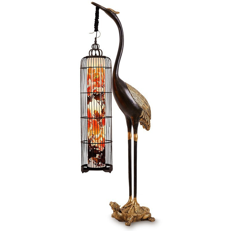 Traditionele Chinese Kraanvogel Lantaarn Vloerlamp