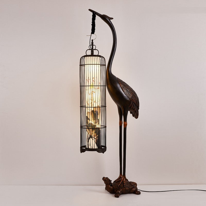 Traditionele Chinese Kraanvogel Lantaarn Vloerlamp