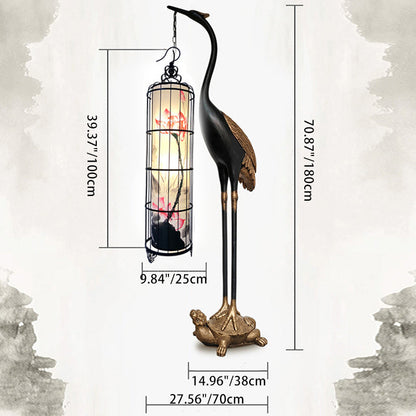 Traditionele Chinese Kraanvogel Lantaarn Vloerlamp