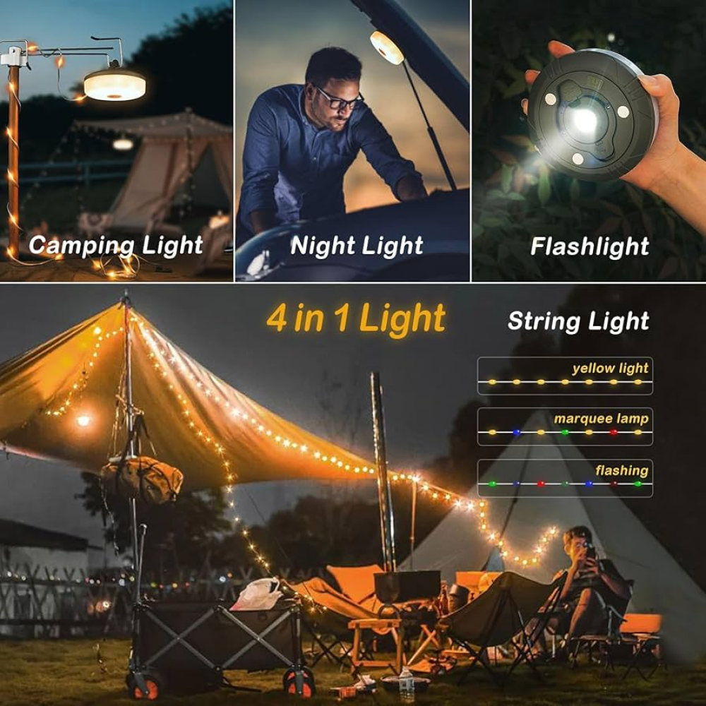 Oplaadbare 4-in-1 Camping Lamp - LED Verlichting met Uittrekbare Lichten