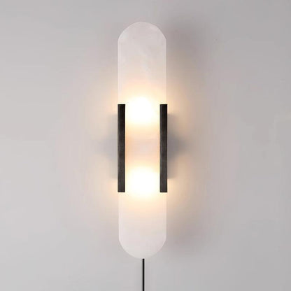 Melange Verlengde Wandlamp met Handgesneden Albast