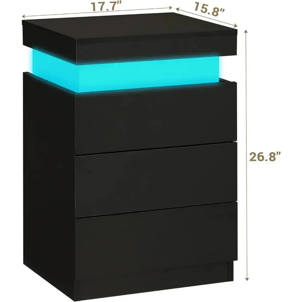 Nachtkastje met Schuifblad, Oplaadstation en LED-verlichting Homekyn