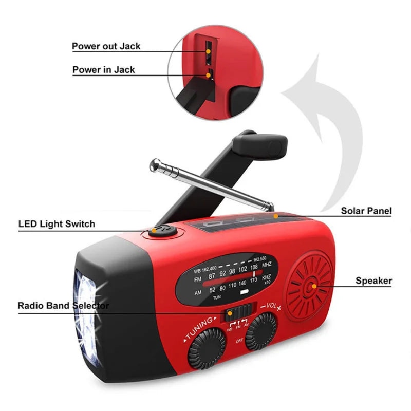 MysticJelly LED Lamp & Hand-Crank Radio