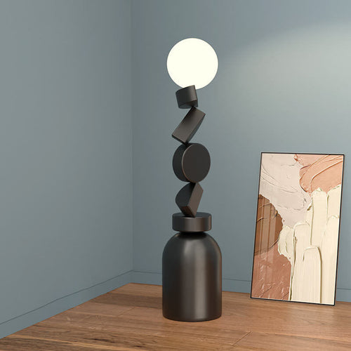 Zwarte Moderne Geometrische Vloerlamp