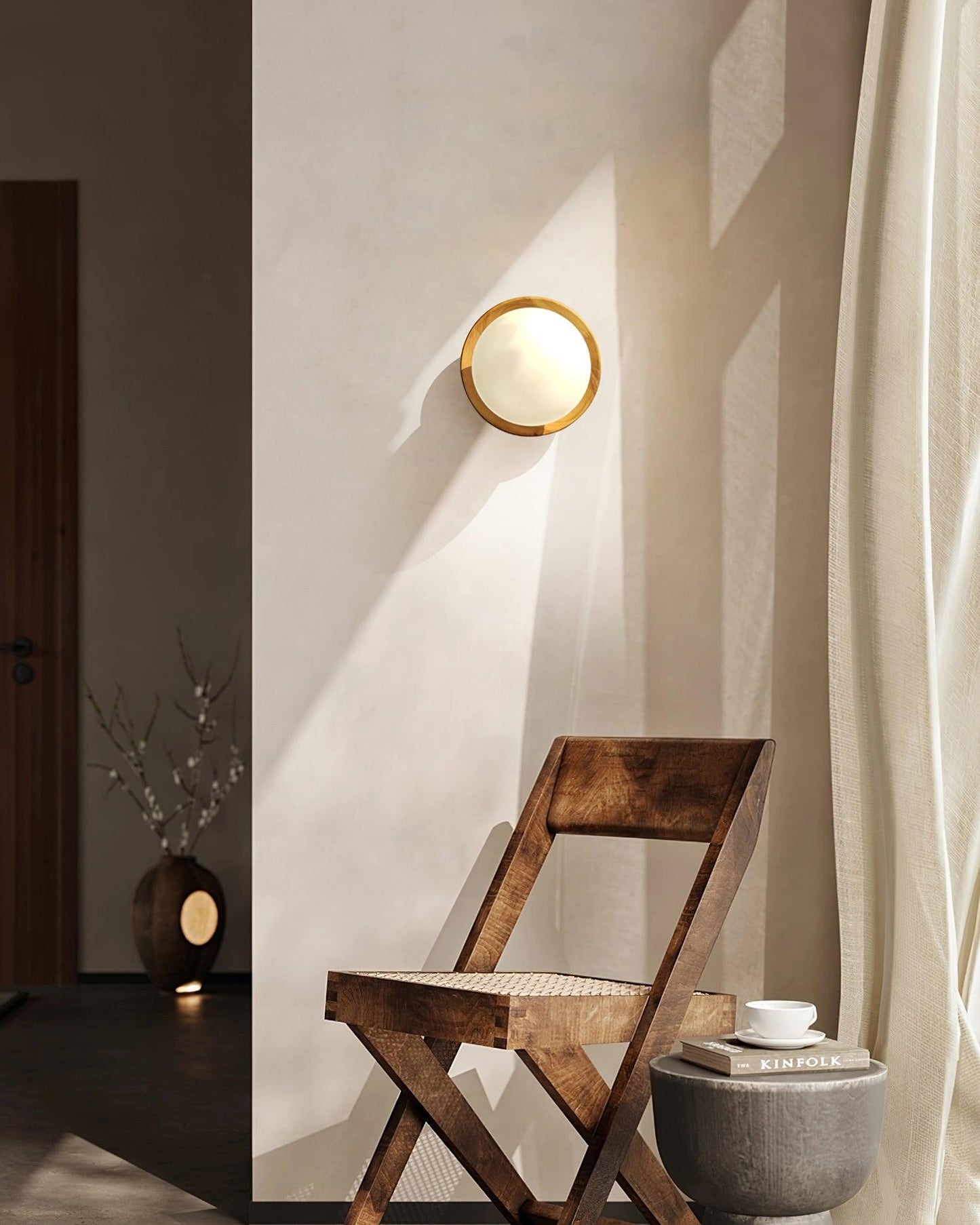 Tablet Wandlamp - Modern Hout en LED Design