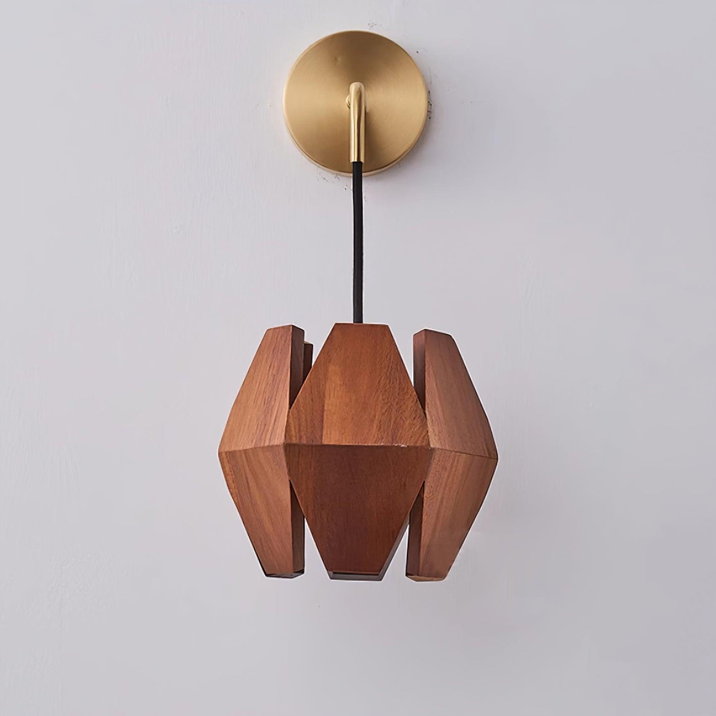 Wood Astris Wandlamp - Luxe Houten en Gouden Metaal Design