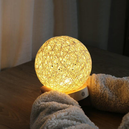 LED Tafellamp met Rotan Wicker Kap