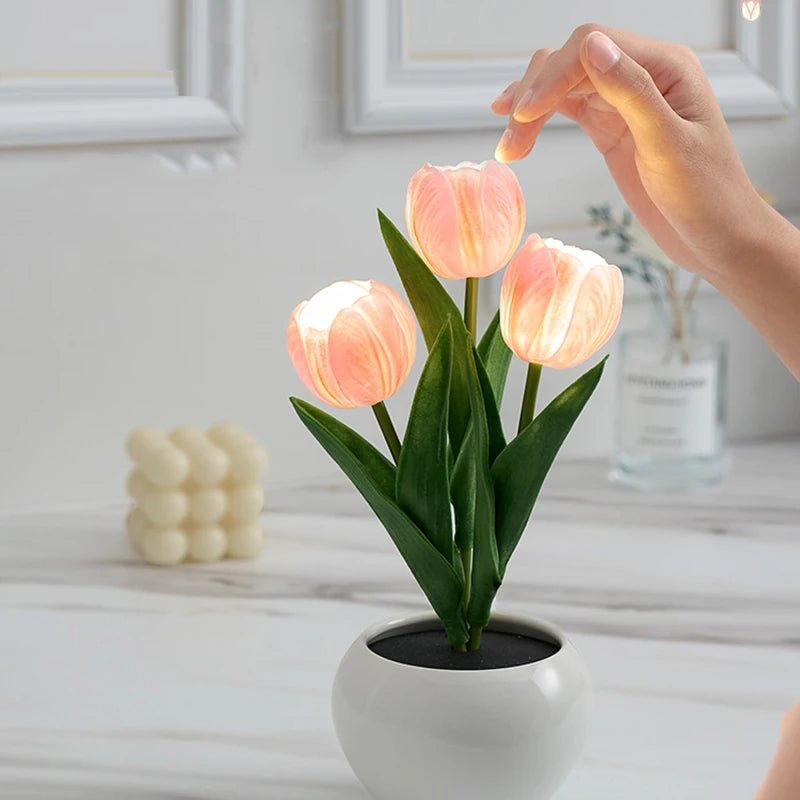 LED Tulp Lamp - Elegante Bloempot Nachtlamp