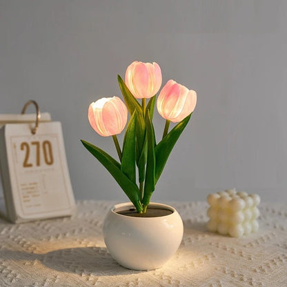 LED Tulp Lamp - Elegante Bloempot Nachtlamp