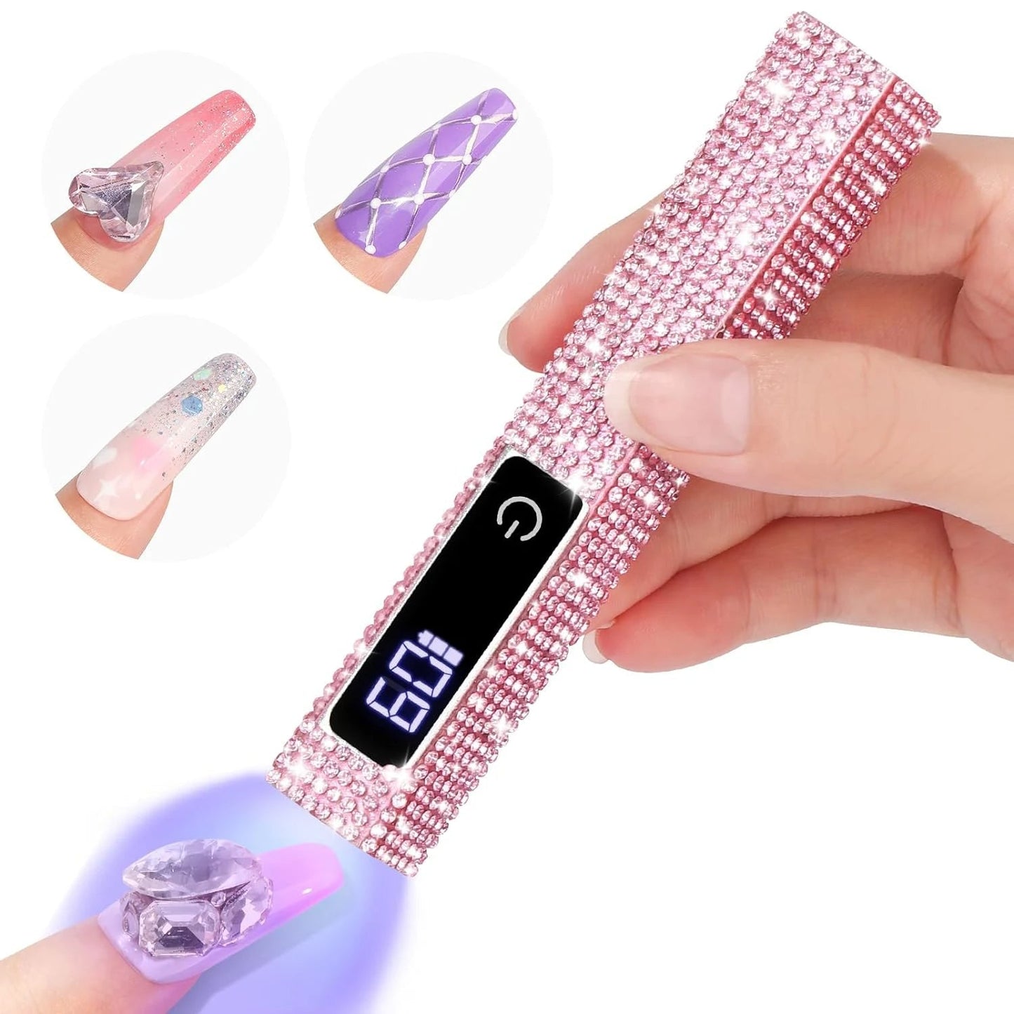 Draagbare Handheld UV LED Nagellamp met Strass-Steentjes