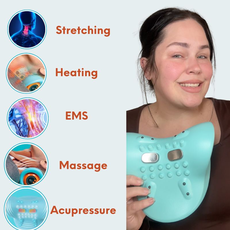 Neck Pulse Massager – Warmte, Pijnverlichting en Spierontspanning voor Nek en Schouders