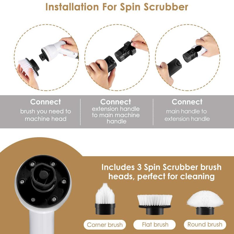 Turboclean Elektrische Spin Scrubber Set – Draadloze Vloerreiniger