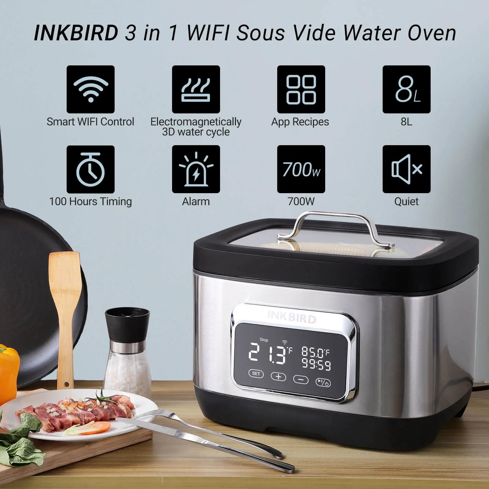 All-In-One WiFi Sous Vide Koker ISV-500W Homekyn